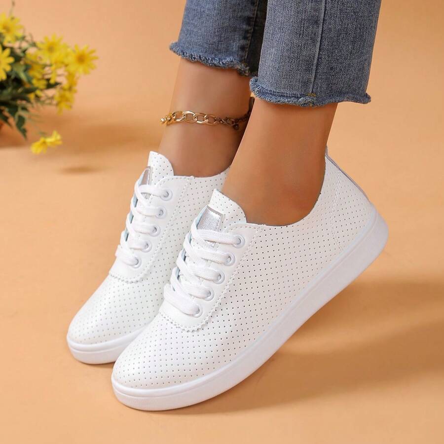 Women's Casual Sneakers, Breathable And Comfortable, Simple And Versatile Slip-On - Silver - View 1