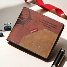 CarrKen 男士人造皮革拉链钱包 - 黑色和棕色双色设计，多个卡槽，纤薄双折，完美的情人节礼物，男士钱包 | 双折钱包 | 金色品牌大容量多卡槽，商务休闲风格，生日礼物，毕业礼物，父亲节礼物