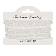 1pc Bohemian Crystal Beaded Stretch Bracelet - White - View 13