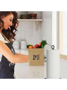 1pc Stainless Steel Kitchen Roll Paper Towel Holder Bathroom Tissue Stand,With Non-Slip Weight Base, Suitable For Kitchen And Bathroom