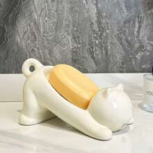 1 Pack Cartoon Cat Plastic Soap Box Creative Cute Bathroom Soap Box Stand Bathroom Drain Soap Box Holder