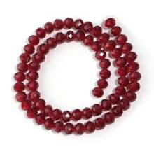 1pc Transparent Dark Red Flat Faceted Abacus Crystal Spacer Beads, Fashionable Versatile All-Match Handmade DIY Bracelet Necklace Jewelry, Suitable For Funky Jewelry Making, Phone Strap, Keychain, Wholesale Beads