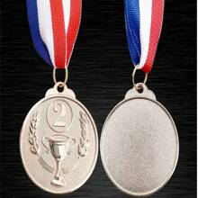 3 件金、银、铜金属奖牌，2 英寸奖牌，用于游戏体育比赛第一、第二、第三名，带颈带，适用于体育赛事颁奖