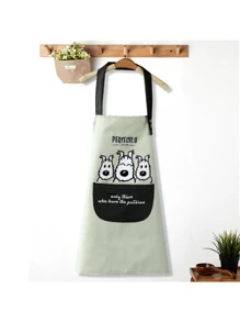 Fartuch kuchenny z regulowanymi sznurowadłami, olejoodporny i przeciwporostowy, kreskówkowy, uroczy, domowy fartuch w nowym stylu do gotowania w kuchni, wodoodporny i olejoodporny kombinezon, prace domowe w stylu japońskim, zmywalny fartuch kuchenny, kuchenny, domowy, poliestrowy, wodoodporny i olejoodporny fartuch ogrodniczki, ubrania robocze dla dorosłych, wodoodporny i olejoodporny fartuch dla kobiet, koreański, modny, domowy fartuch kuchenny, nowe ubrania robocze dla dorosłych w kuchni i gospodarstwie domowym