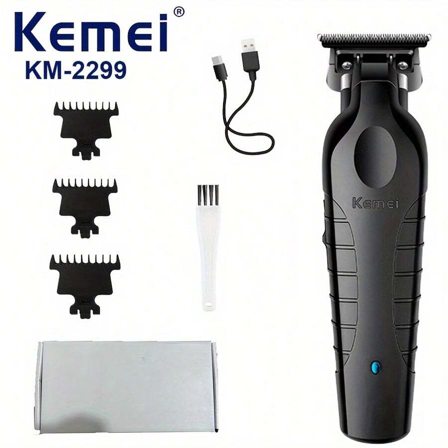 USB Fast Charging Barber Machine Blades Hair Cutter Kemei Km-2299 1200MA Rechargeable Cordless Hair Trimmer - Black - View 1