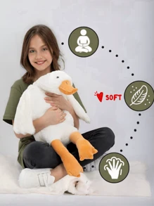 1pc Personalized Big White Goose Plush Doll, Big White Goose Pillow Doll, Wings Can Be Customized With Name/Birthday/Logo, New Mom's Gift, Comfort Doll Big Goose, Sleeping Leg Hugger Doll, Valentine's Day Gift/Birthday Gift/Anniversary Gift/Graduation Gift