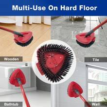 2 Mop Replace Heads, 1 Mop Base And 1 Mop Scrub Brush Set For For O-Cedar And , Compatible With EasyWring 1-Tank System - 2個拖把,1個底座,1把刷子 - 查看 3