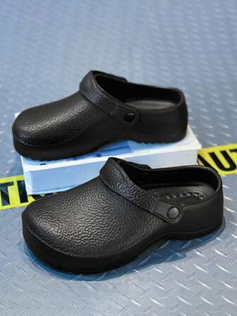 Plus Size Women's Solid Perforated Slip-On Shoes, Waterproof Anti-Dirt Comfortable Non-Slip Flat Casual Work Shoes, Suitable For Outdoor Activities. Women's New Solid Color All Season Clogs, Summer Fashion Outdoor Beach Garden Sandals, Breathable EVA Material, Non-Slip Comfortable Flat Round Toe, Suitable For Outdoor Beach Anti-Slip Shoes For All Seasons