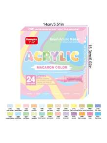 GuangNa 168 Colors Acrylic Paint Marker Set, Direct Liquid Ink, Soft Brush Tip Art Drawing Pens For Fabric, Canvas, Rock, Glass, Wood, Paper, DIY Crafts, School And Art Supplies