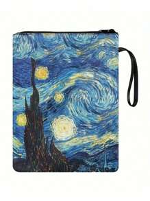 Vincent van Goghs "Sternennacht" Leinwand Buchcover - waschbarer Hartcover Buchschutzumschlag mit künstlerischem Design | ideal für Studenten und Buchliebhaber, Rückkehr zur Schule, Schulmaterial