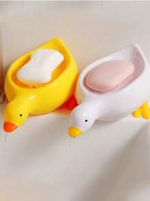 1 Pack Cartoon Cat Plastic Soap Box Creative Cute Bathroom Soap Box Stand Bathroom Drain Soap Box Holder