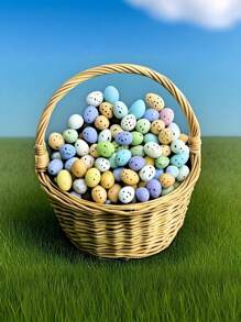 100 piezas de huevos de Pascua, huevos moteados de Pascua, huevos miniatura de colores realistas para decorar coronas, decoración de Pascua, decoración del hogar, decoración de fiestas, huevos falsos, decoración de paisaje en miniatura