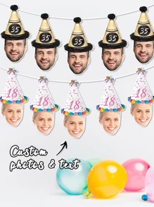 Personalized Face Photo Banner, Personalized Birthday Banner,Custom Face Birthday Banner Head Banner Photo Logo Banner Bachelorette, Funny Birthday Decor, 1st, 2nd, 3rd, 4th, 5th, 6th, 10th, 18th, 20th 21st, 40th, 50th, 60th,Birthday Banner,Retirement Banner, Birthday Decor Event,Retirement Banner, Birthday Decor Even - Multicolor - View 4