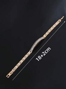 1pc Minimalist High-End Synthetic Cubic Zirconia Bracelet, Lightweight Luxurious Design For Daily Wear, Dates, Weddings, And Parties