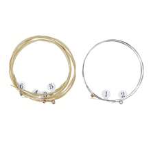 6 件/套民谣吉他弦原声吉他弦黄铜六角钢芯套弦