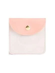 Transparent Single-Sided PU Leather Jewelry Bag For Rings, Pendants, Necklaces, Earrings Storage, Dust Proof Jewelry Pouch Gifts Women Girls