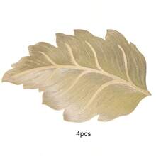 1pc/4pcs/6pcs Nordic 3D Maple Leaf Placemats, PVC Heat-Resistant Anti-Slip Waterproof Table Mats For Dining, Party, Wedding, Holiday Decorations