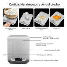 Bascula Digital Cocina USB Recargable(10kg/1g),Bascula gramera,BáScula ElectróNica,BáScula PrecisióN,Pantalla Lcd,Acero Inoxidable,Incluye 2 Baterías AAA,alimentos,Joyas,Cafe,Balanza - Blanco - Ver 8