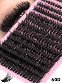 14 filas de pestañas postizas de imitación de visón 3D, 280 racimos, rizado D de 0.07mm, longitud mixta de 8-16mm, pestañas individuales rusas 3D naturales, herramientas de maquillaje
