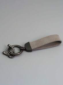 1pc Customized Engraved Name Letter PU Leather Fur Keychain, Fashion Casual Style, Father's Day Gift Suitable For Fathers, Elders, Partners, Teachers, Classmates, Friends, Can Be Used As Promotional, Business, Or Advertising Gift