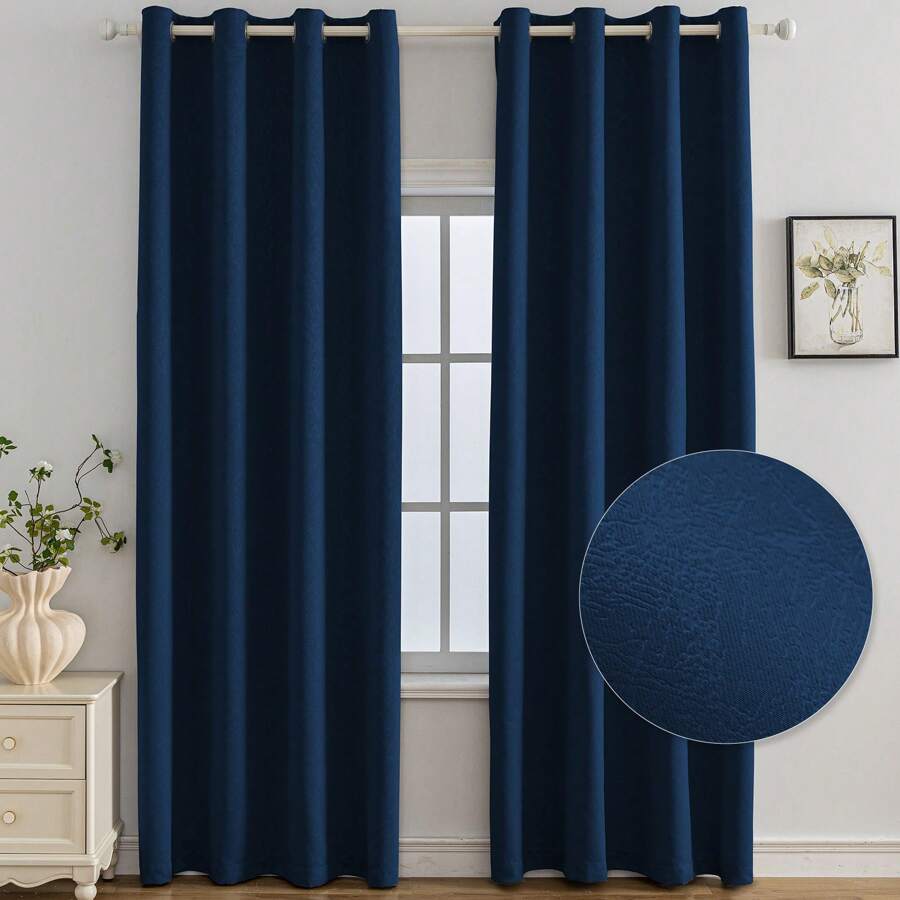 Ystyle Curtains Set Of 2, Blackout Curtains, Opaque Curtains With Eyelets, Thermal Curtain Living Room, Soundproof Curtain, Thermal Curtain Cold Protection