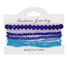 1pc Bohemian Crystal Beaded Stretch Bracelet - White - View 10