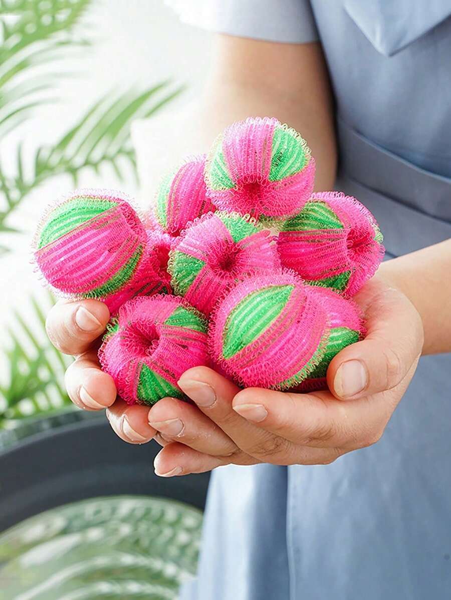 6pcs Random Color Washing Machine Lint Remover, Nylon Material, Can Clean Clothes, Capture Pet Hair, Washing Machine Dedicated Fuzz Brush - Multicolor - View 1