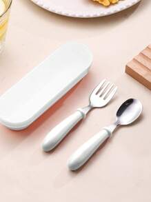 2/3pcs Set Personalized Laser Engraved 304 Stainless Steel Cutlery Set, Customizable Name+Design, Spoon, Fork, Knife, Tea Spoon, Soup Spoon, Anti-Slip Handle, Feeding Utensils Set, Multi-Functional, Christmas Gift, Birthday Gift, Back To School - Multicolor a - View 17