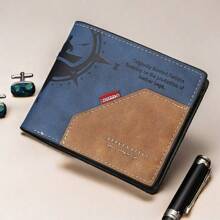 CarrKen 男士人造皮革拉链钱包 - 黑色和棕色双色设计，多个卡槽，纤薄双折，完美的情人节礼物，男士钱包 | 双折钱包 | 金色品牌大容量多卡槽，商务休闲风格，生日礼物，毕业礼物，父亲节礼物