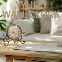 1pc Vintage Style Silent Decorative Wall Clock For Living Room & Bedroom, Battery Operated Rustic Fireplace Clock With Roman Numerals Gifts Birthday Graduation
