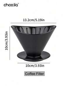 choxila 1pc V60 keramische koffiefilter, ingot-vormig overgietkoffiefilter, Sharing Pot druppelfilterbeker, herbruikbare kegelvormige overgietkoffiezetter met vleugelvormige zijkanten, koffie-accessoires