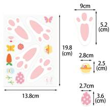 Set de 8 pegatinas decorativas de 20*14cm para Pascua, pegatinas con huellas de conejo para decoración de fiesta de Pascua, papel tapiz, decoración de Ramadán, regalos del Día de la Madre, velas, decoración de jardín, decoración de primavera, sala de estar, dormitorio, baño, cocina