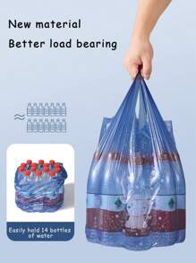 Self-Adhesive Trash Bags, Thickened Black Large Kitchen Garbage Bags With Handle