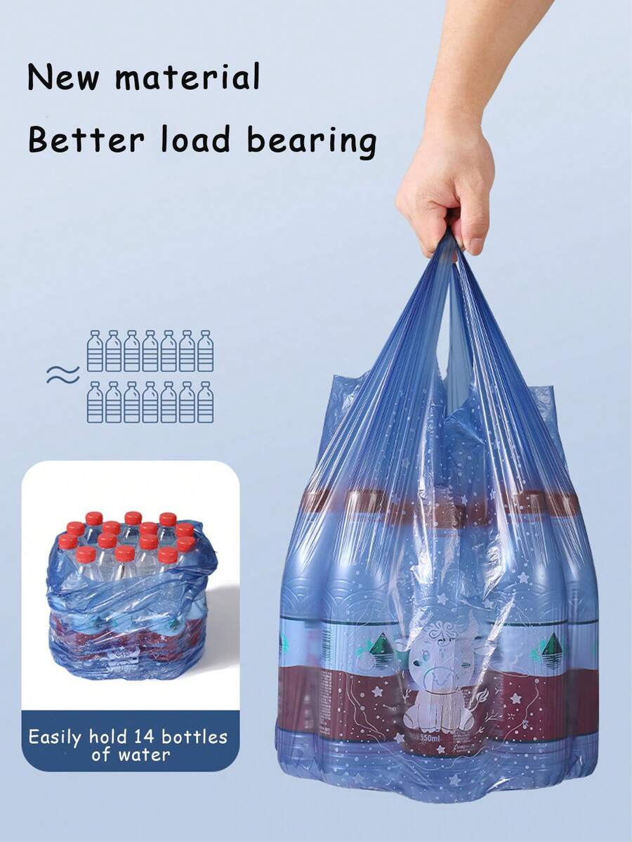 Self-Adhesive Trash Bags, Thickened Black Large Kitchen Garbage Bags With Handle