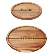 Bandeja de madera de acacia, tabla de cortar redonda para charcutería, plato de aperitivos, fuente para quesos, apta para alimentos, ensaladas, aperitivos, galletas, filetes, pasteles, hamburguesas, decoración de mesa de cocina