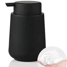 11 Oz Matte Black Foam Soap Dispenser - Modern Minimalist Style, Suitable For Bathroom And Kitchen Countertops, Refillable Home Bathroom Decor Fall Decor Back To School