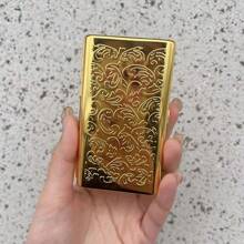 Gold Color Metal Cigarette Case For Women Luxury Metal Carved Cigarette Case Smoke Box High Quality Ladies Smoke Boxes Birthday Gifts Valentine's Day Gift