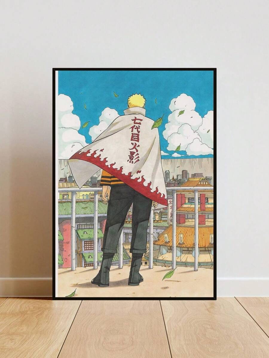Placa/Quadro Decorativo Anime Uzumaki Hokage Mangá - Com Moldura - Visão 1