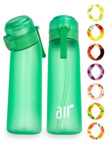 1 pièce Bouteille d'eau aromatisée, ensemble de démarrage de bouteille, bouteille de boisson avec un gobelet aromatisé aléatoire, convient pour les gymnases, les écoles, bouteille d'eau aromatisée