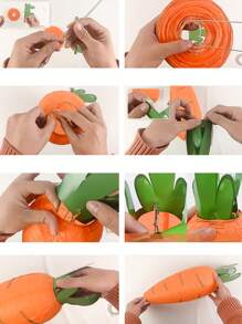 1 pieza Linterna colgante de papel con forma de zanahoria para Pascua - Naranja vibrante con Top verde, ideal para celebraciones de primavera y decoración del hogar