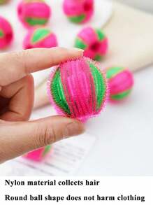 6pcs Random Color Washing Machine Lint Remover, Nylon Material, Can Clean Clothes, Capture Pet Hair, Washing Machine Dedicated Fuzz Brush - Multicolor - View 5