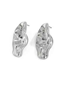 1 paar metalen asymmetrische abstracte bladoorbellen, vintage minimalistische mode-sieraden, geschikt voor dagelijks werk, vakanties, feesten en banketten voor vrouwen