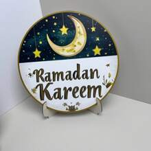 1 Pezzo Set Decorazione Tavola con Stelle e Luna per Casa, Tavolo da Pranzo, Portico, con Decorazione in Legno e Supporto