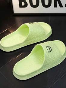 女士黑色厚底 EVA 拖鞋，时尚，防滑，轻便，休闲居家和街头，夏季海滩 - 綠色 - 查看 3