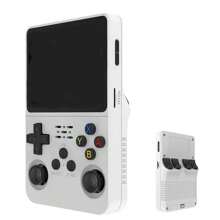 Retro Handheld Game Console R36S - Upgraded 3.5" Clear Screen, USB Charging, Headphone Jack, Dual-Core GPU, 3500mAh Battery, ABS Material - Perfect Valentine's Day & Easter Gift For Gamers, White/Purple/Black