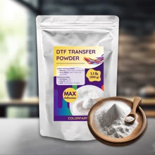 Colorfairy White TPU DTF Transfer Powder, 0.5kg/1kg - Medium Fine, Heat Press Adhesive For DIY T-Shirts, Fabric Crafts