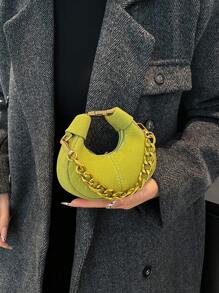 Bolso de mano pequeño y de moda, estilo minimalista y elegante, nuevo bolso de tela para mujeres, bolso casual de unicolor