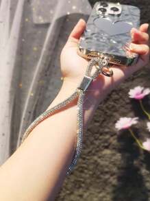 1 pieza Cordón de teléfono de lujo con cristal y strass, correa elegante de pulsera colgante, correa de cuello de teléfono con estilo de pulsera de alta gama para mujeres, obsequio correa de teléfono celular para madre, familia, amigos, cumpleaños, vacaciones