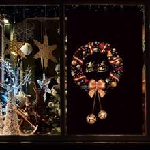 New Merry Christmas Wreath Electrostatic Stickers Window Stickers Cartoon Kids Room Stickers Wall Decoration