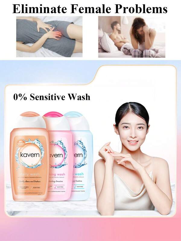 250ml Kavern Intimate Wash Feminine Hygiene Solution, Clean And Moisturize,Prevent Odor, Gel Vaginal Hygiene Healthy Keep The PH Value Balanced Personal Care Female Private Parts Cleansing